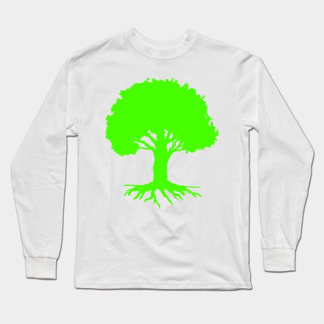 Tree,Well Rooted-Green Version Long Sleeve T-Shirt by sketchbooksage